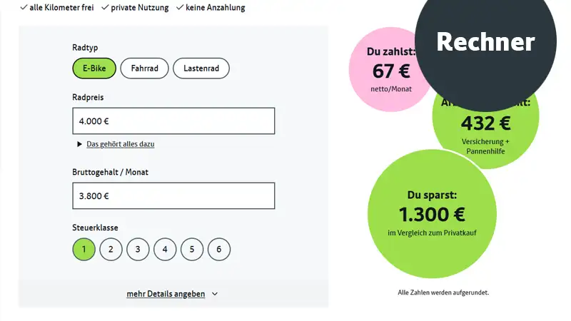 Kurzmeldung JobRad Rechner Update Kurzmeldung JobRad Rechner Update