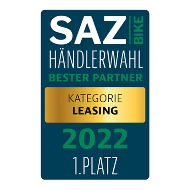 JobRad gewinnt SAZbike Händlerwahl bester Partner 2022 1. Platz Kategorie Leasing JobRad gewinnt SAZbike Händlerwahl bester Partner 2022 1. Platz Kategorie Leasing