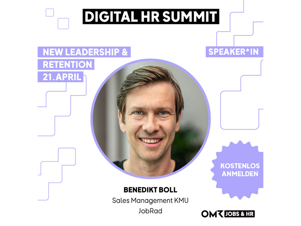 Teaserbild für den OMR Digital HR Summit | Vortrag von JobRad mit Benedikt Boll